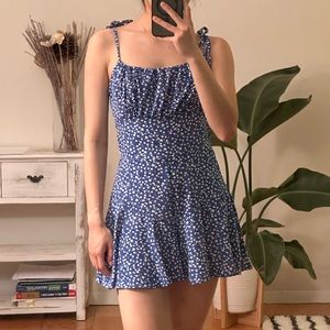 Floral blue dress - size small blue
